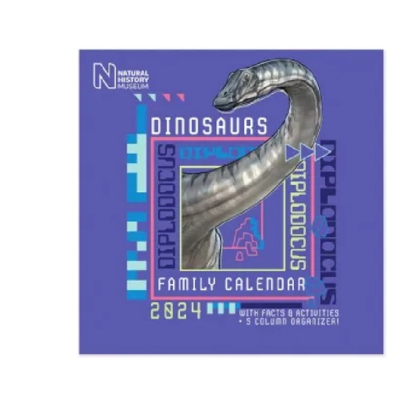 Portico Designs 2024 NHM Dinosaur SQ Family Calendar - Picture 1 of 4